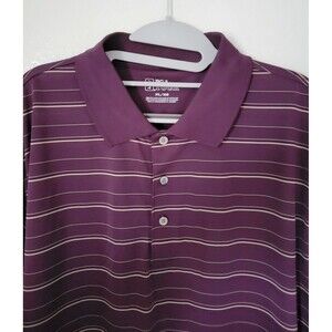 Men's PGA TOUR Golf Shirt PLUM/DARK PURPLE Striped / Size XL / Casual Polo